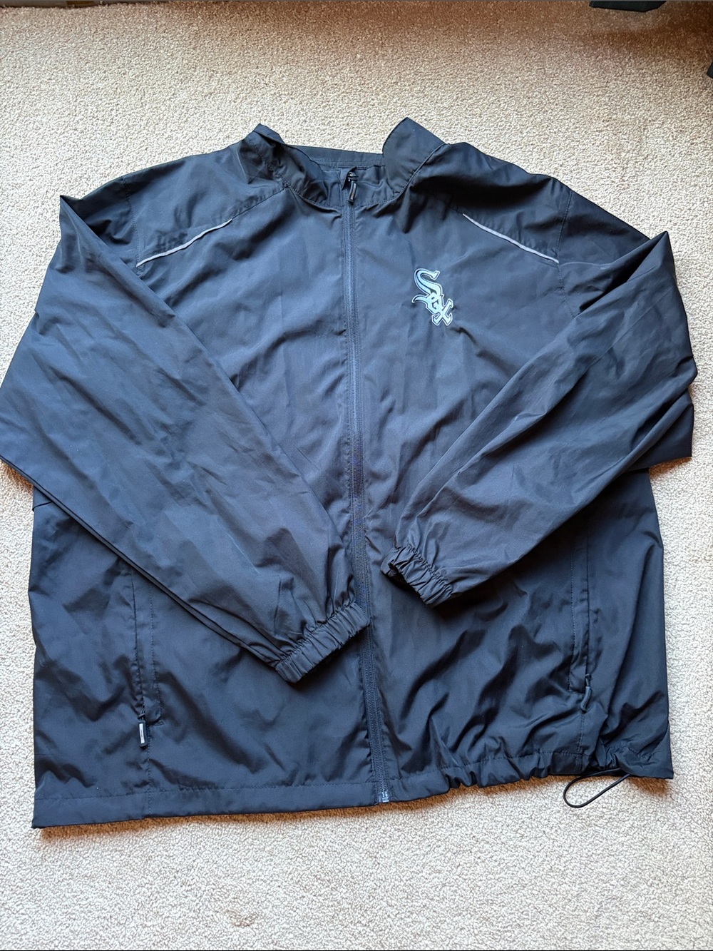 Chicago White Sox Black Full-Zip Windbreaker Jacket